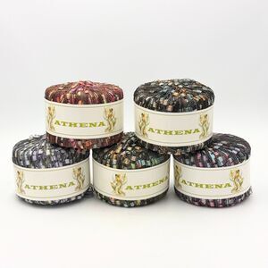 Athena Novelty Ribbon Yarn Lot of 5 Multicolor Textured Lacy Variegated 82 Yards